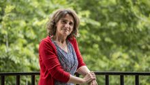Teresa Ribera, en un balcón del Ministerio para la Transición Ecológica, antes de la entrevista.