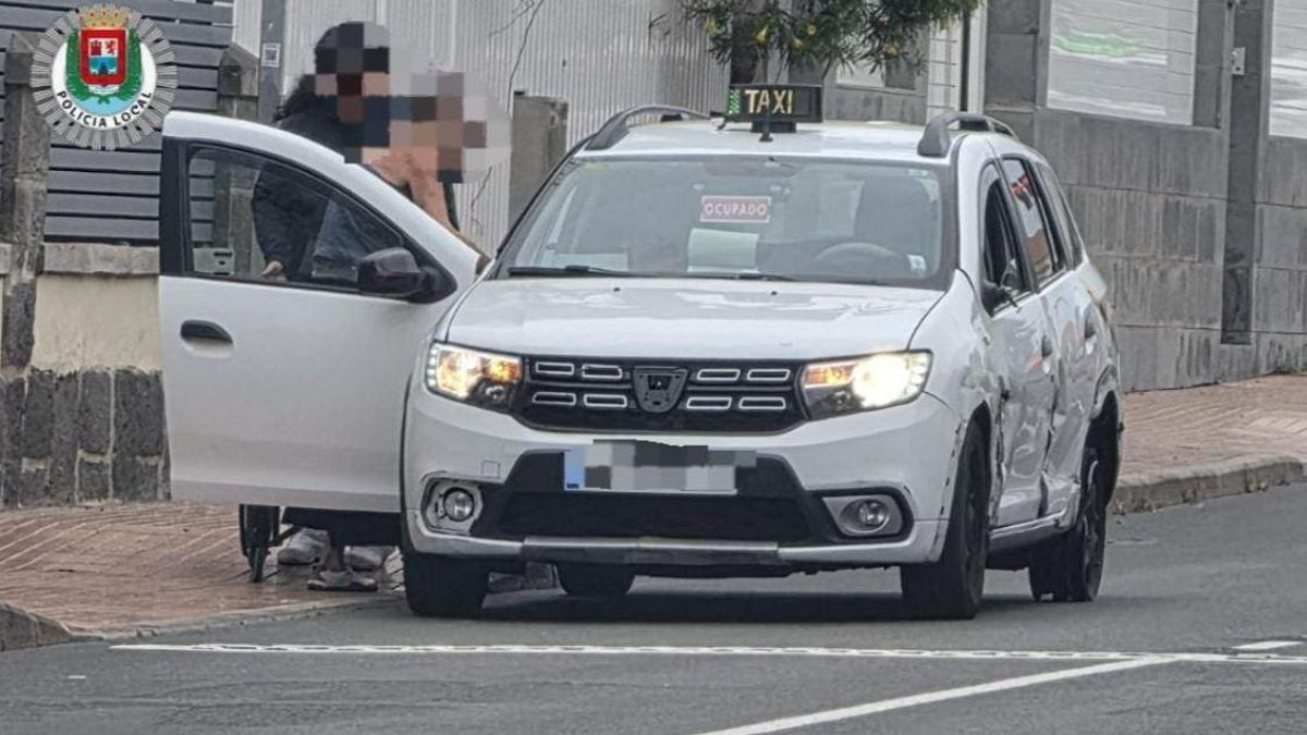 La Policía intercepta a un taxista sin un neumático y con pasajeros mientras circulaba por Las Palmas de Gran Canaria