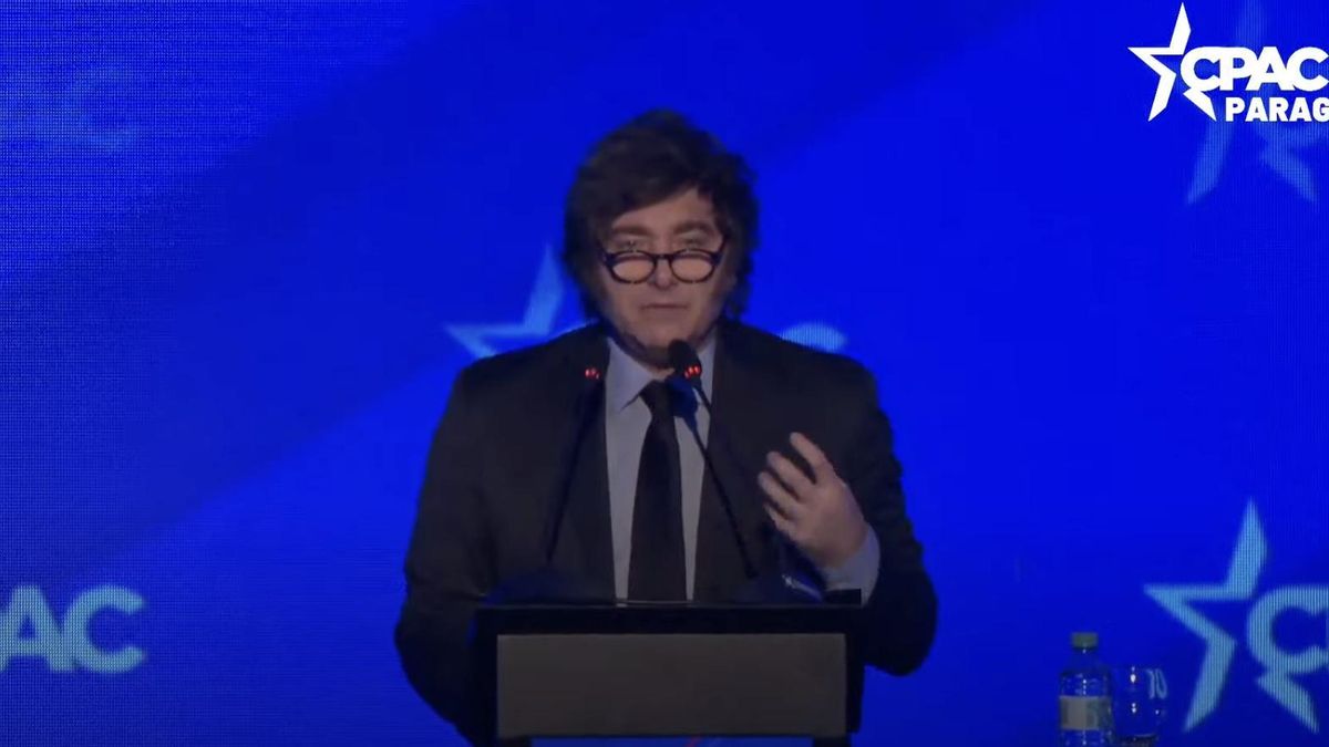 Javier Milei, este martes, en la CPAC Paraguay.