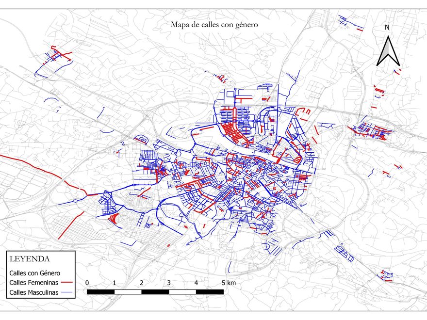 Mapa de calles con género