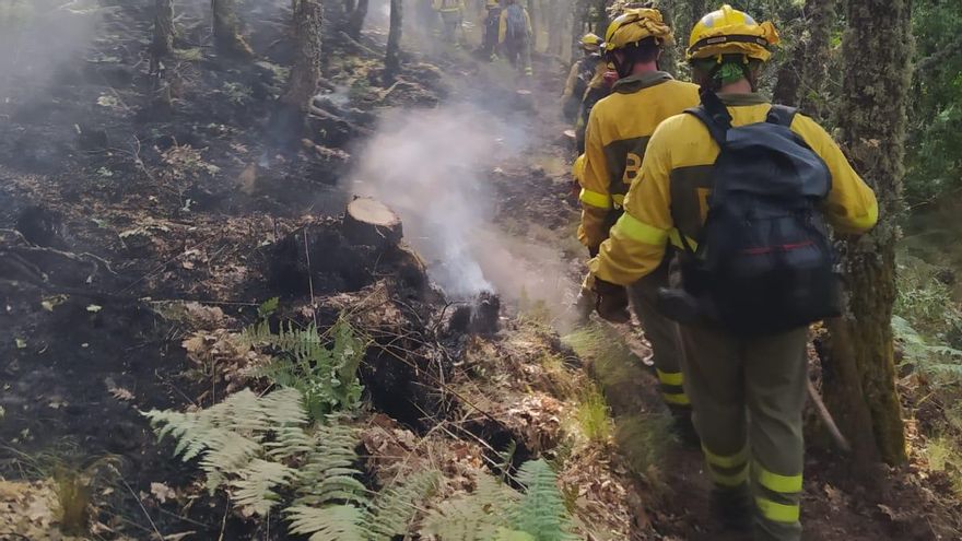 Brigada de Incendios Forestales de Pinofranqueado trabajando en Hervás
