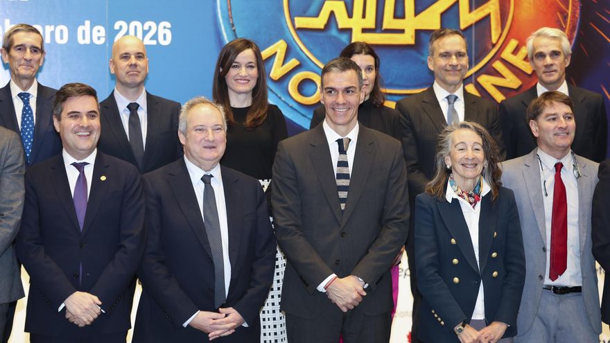 Sánchez, este jueves, en el Congreso Nacional de Industria, en Bilbao.