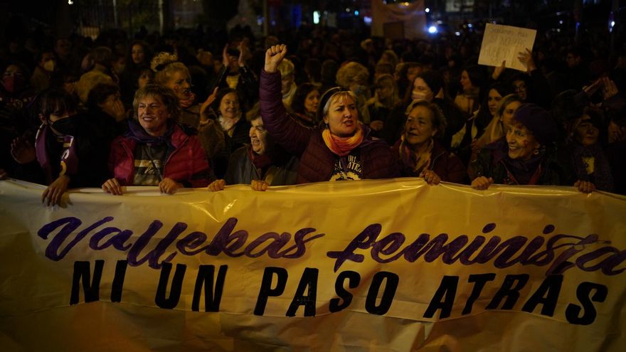 "Vallekas feminista, ni un paso atrás" en Vallecas por el 25N