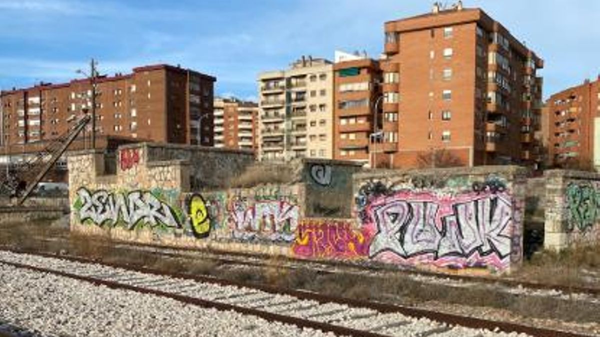 Zona de carga de ganado ovino en la antigua estación de tren de Cuenca, que ha sido demolido