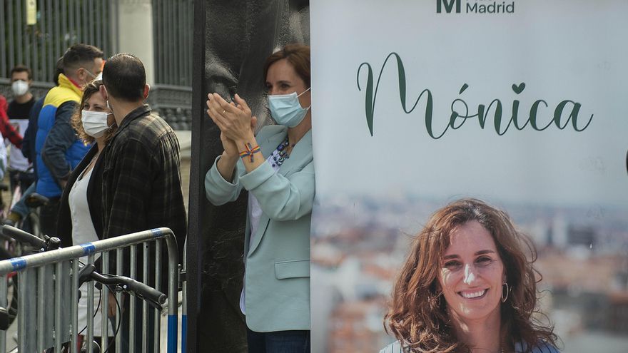 La candidata de Más Madrid a la Presidencia de la Comunidad de Madrid, Mónica García a su llegada al acto de cierre de campaña