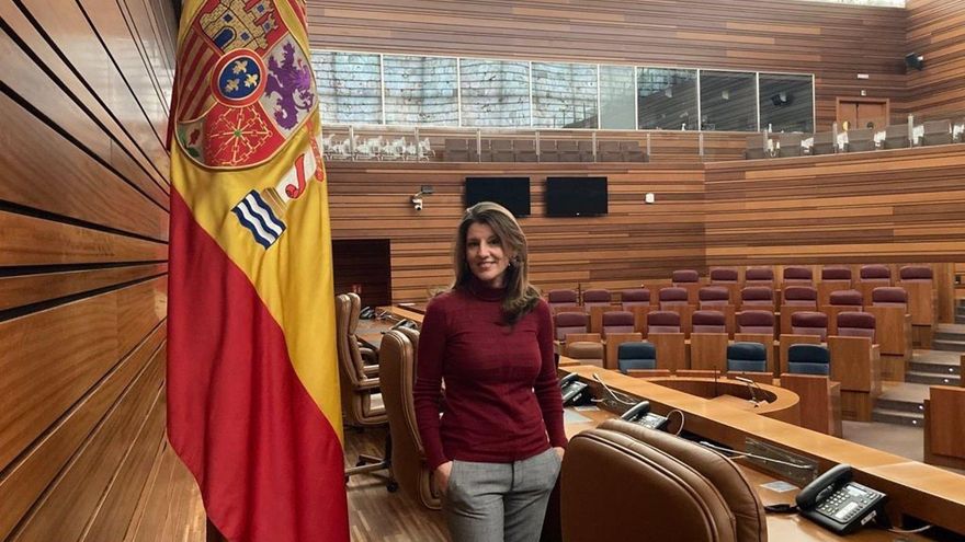 Fátima Pinacho en las Cortes de Castilla y Léon.