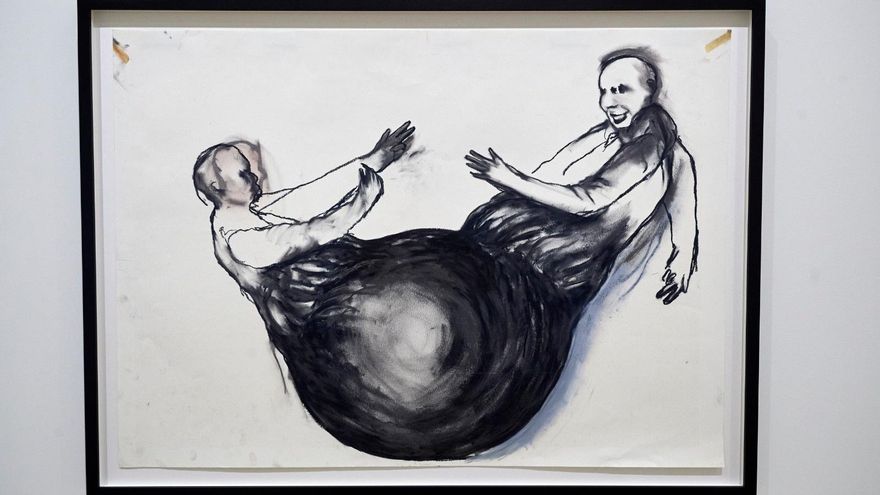 Uno de los dibujos de la exposición de Juan Muñoz en el Centro Botín