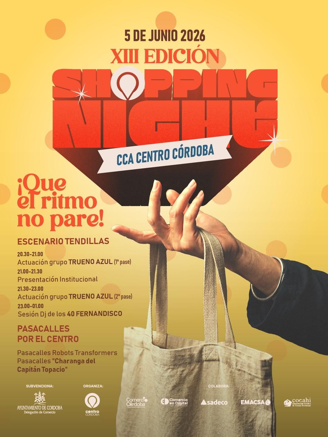 Cartel promocional de la Shopping Night