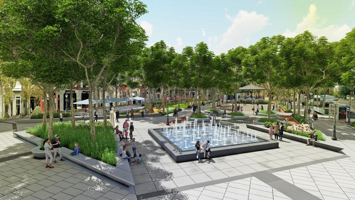 La reforma de la plaza de Chamberí arrancará este otoño e incluirá nueva fuente, más zonas infantiles y otro lugar para el templete