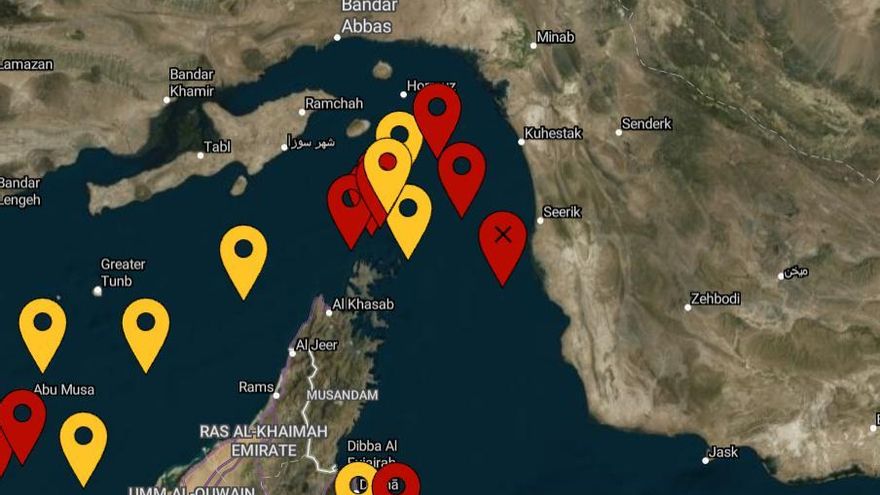 Mapa de reportes del UKMTO.