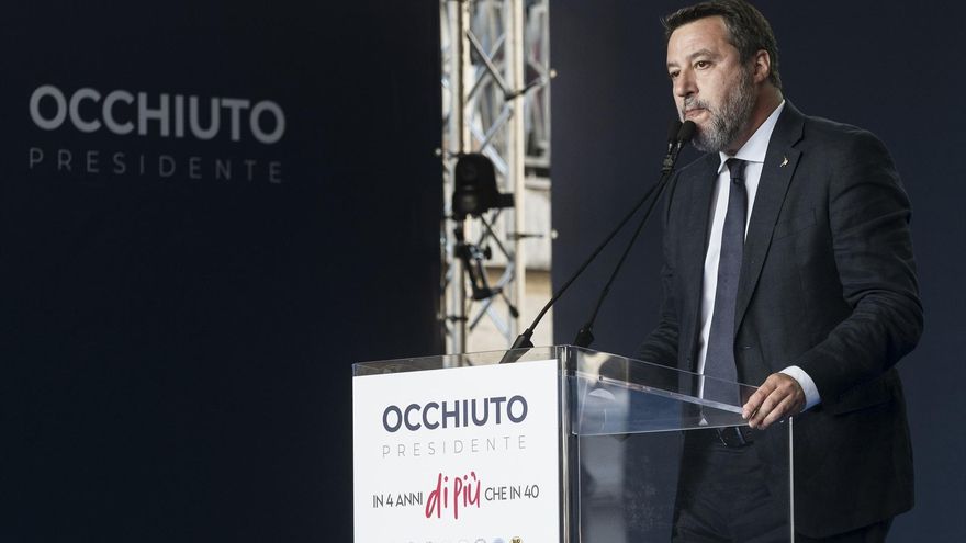 Matteo Salvini en un acto de campaña en 2025.