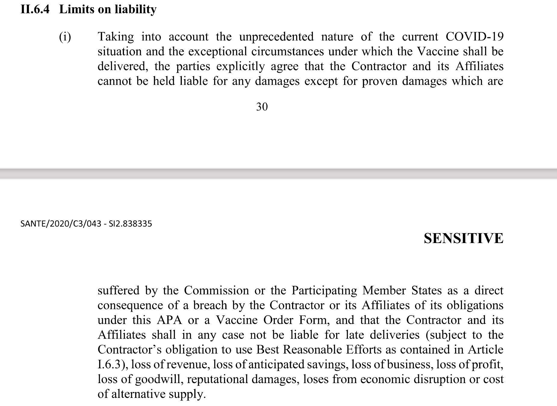 Límites a la responsabilidad.