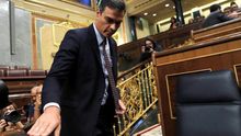Pedro Sánchez a su llegada al escaño el miércoles.