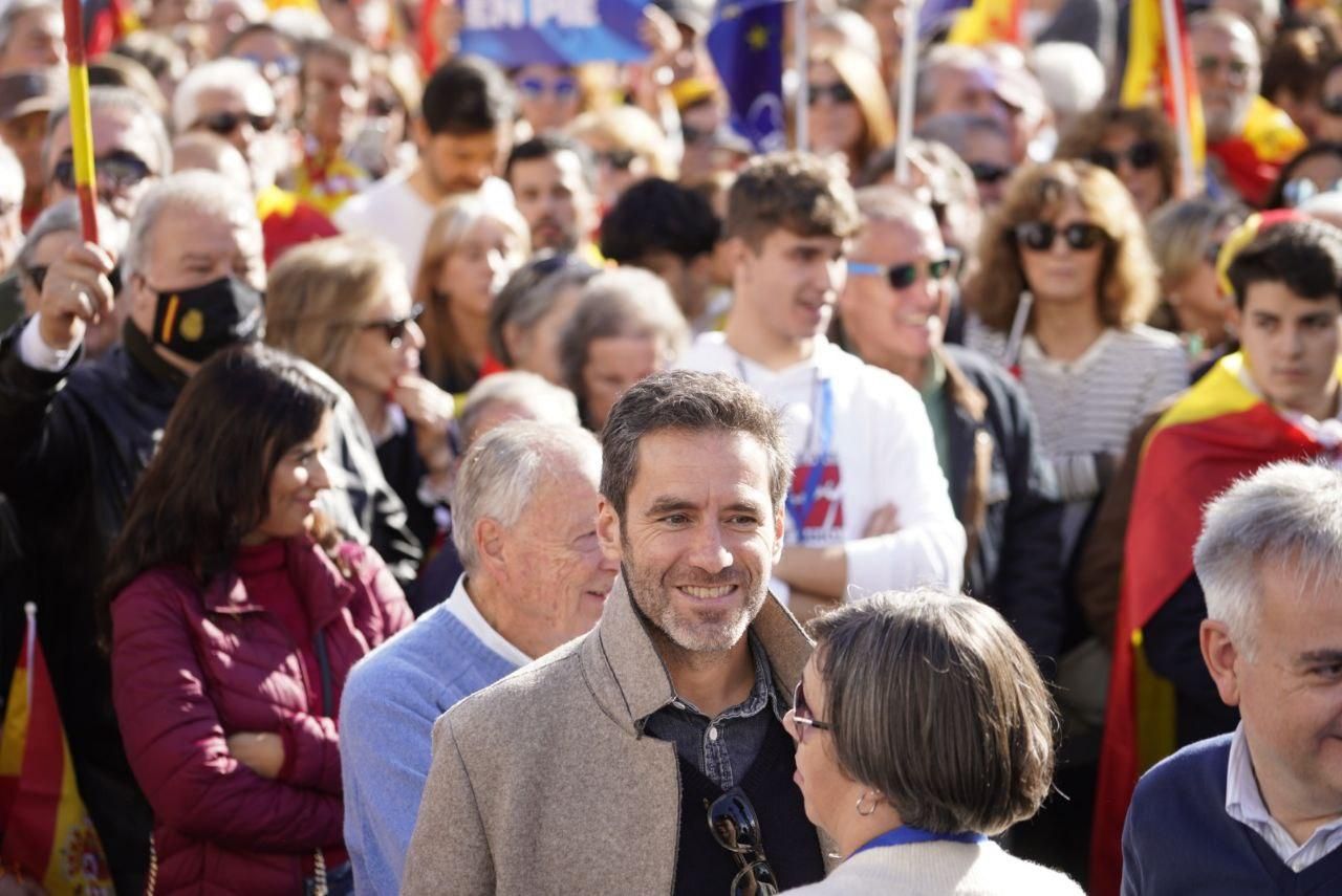 El portavoz del Partido Popular, Borja Sémper, durante la concentración en Sol.