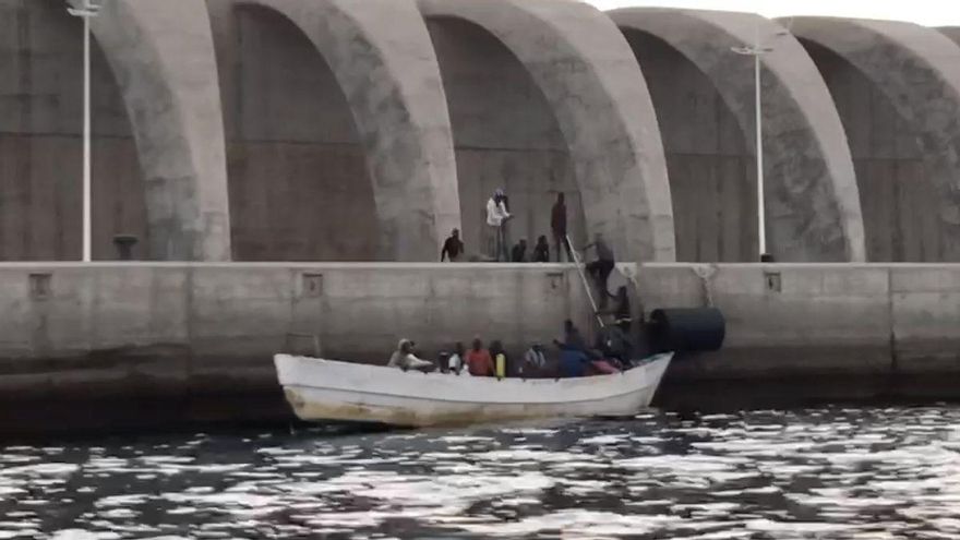 Imagen de archivo del momento de la llegada de los inmigrantes al Puerto de Tazacorte el pasado 6 de septiembre.