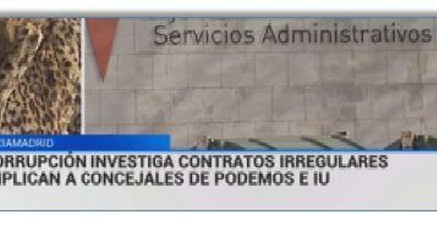 El rótulo de TVE que implicaba a concejales de IU y Podemos