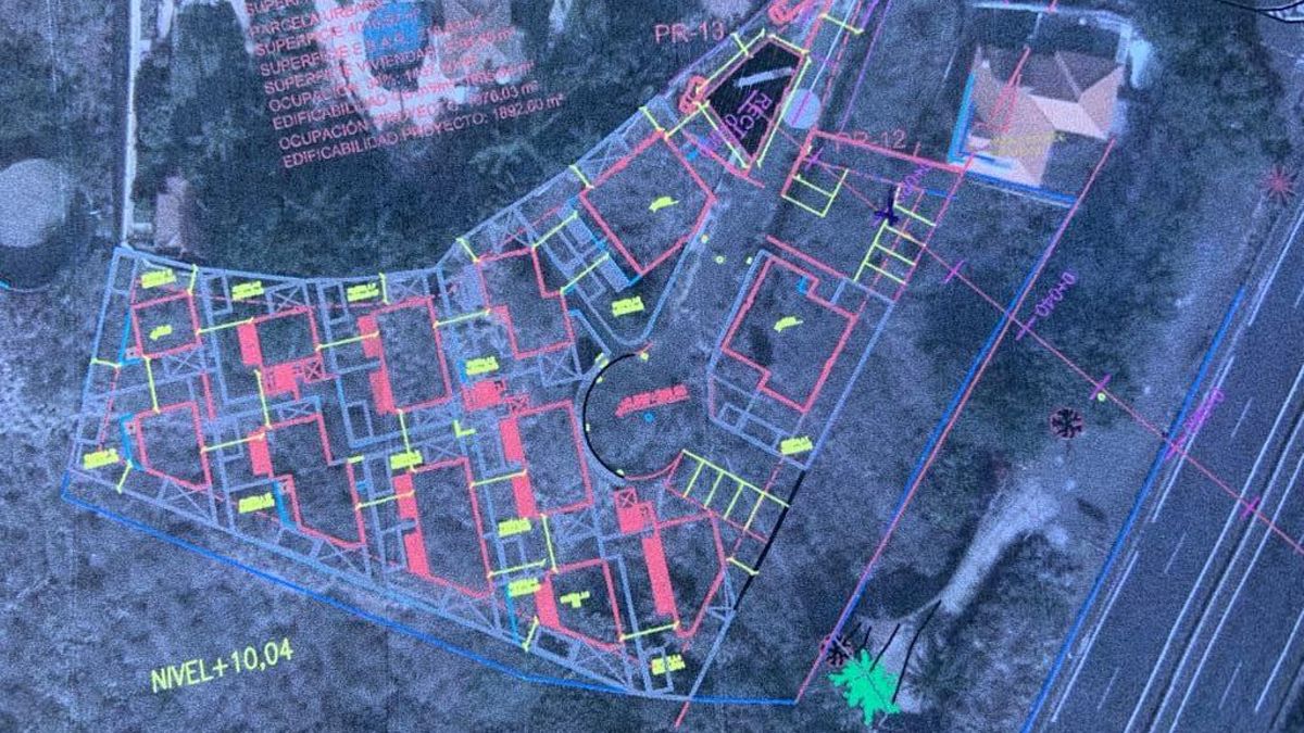 Vista aérea del primer proyecto de 19 chalets en una finca en la urbanización de Vista Paraíso (Santa Úrsula, Tenerife)