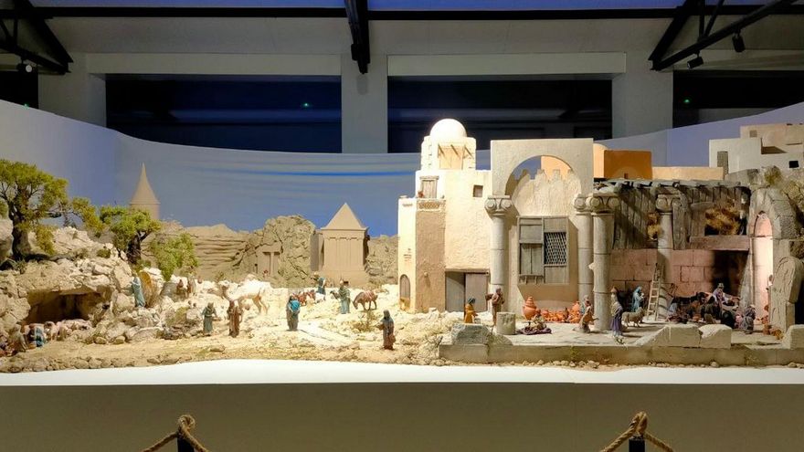 Una panorámica del diorama de la Asociación Leonesa de Amigos de los Belenes.