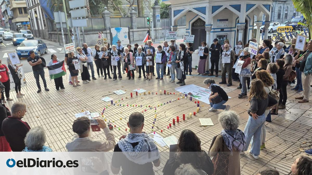 Unas 200 personas se concentran en Las Palmas para exigir la liberación de Thiago Avila y Saif Abukeshek