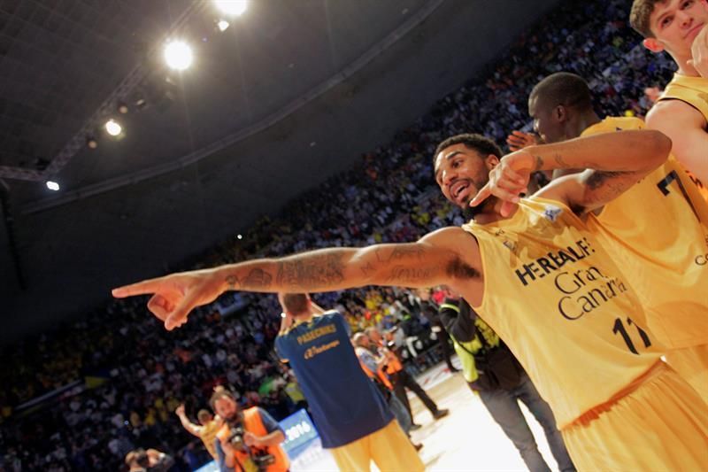 Partido de semifinales de la Copa del Rey entre el Herbalife Gran Canaria y el Bilbao Basket. Efe.