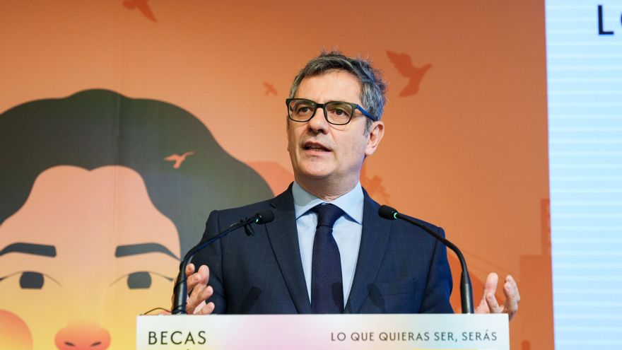 El ministro de la Presidencia, Justicia y Relaciones con las Cortes, Félix Bolaños, preside el acto de presentación de la nueva convocatoria de las becas SERÉ 2026