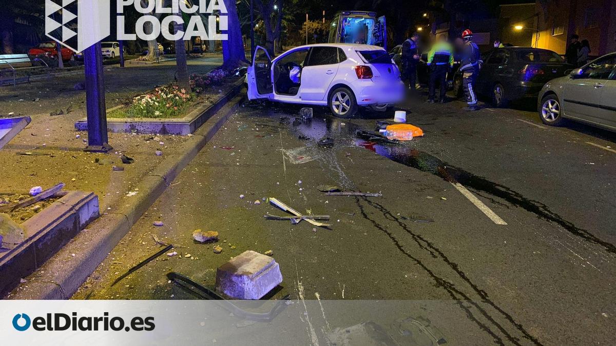 Aparatoso accidente en Santa Cruz de Tenerife con un conductor ebrio