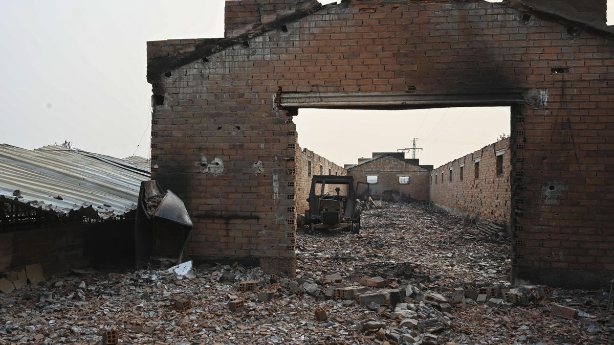 Vista del estado del pueblo de Castrocalbón (León).