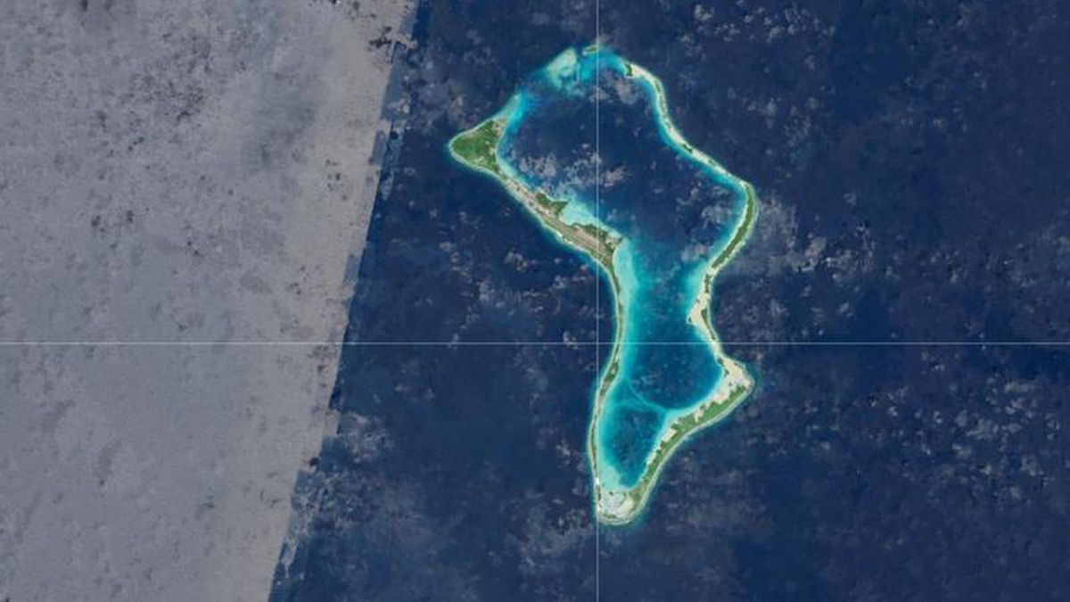 Vista satélite de la isla Diego García.