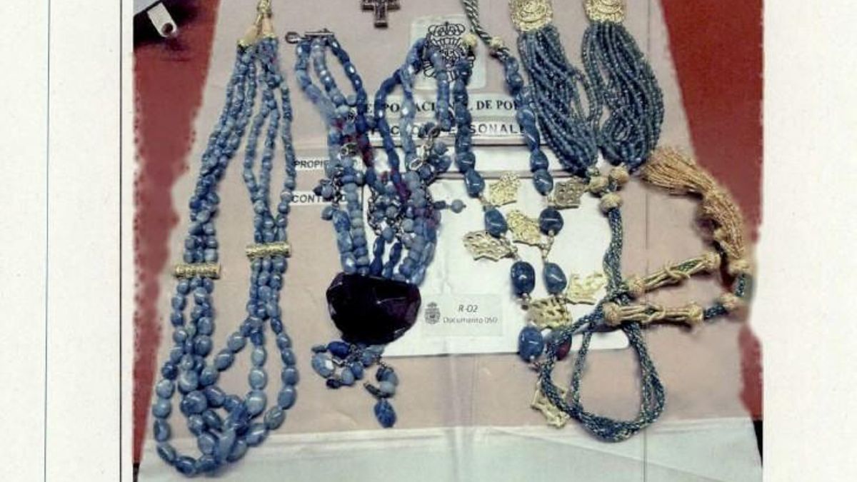 Joyas incautadas durante el registro
