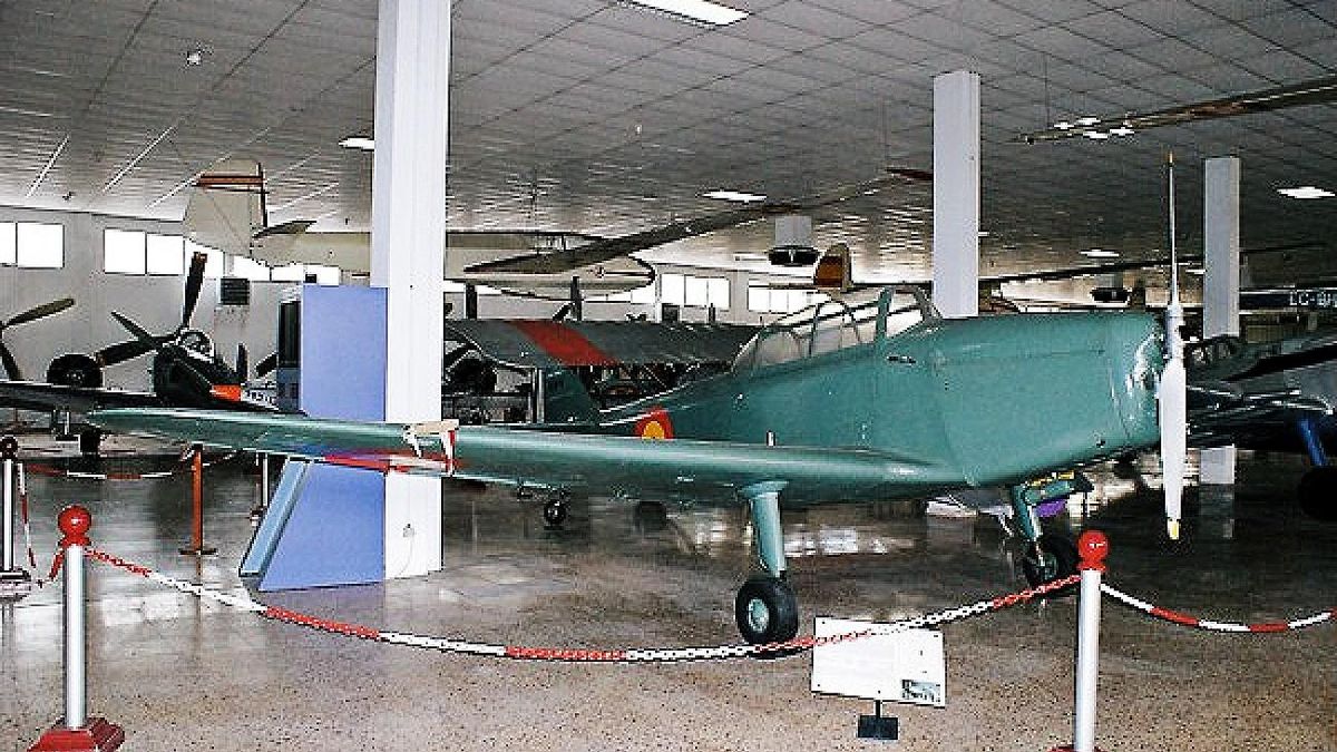 El avión Inta Aisa Huarte-Mendicoa HM-1 expuesto en el Museo del Aire y del Espacio.