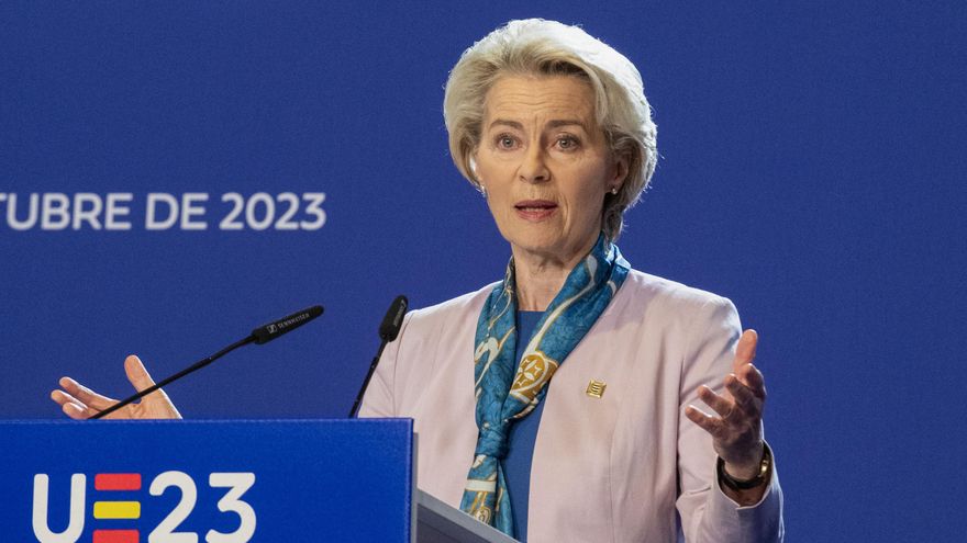 La presidenta de la Comisión Europea, Ursula von der Leyen, en octubre de 2023. EFE/Miguel Angel Molina