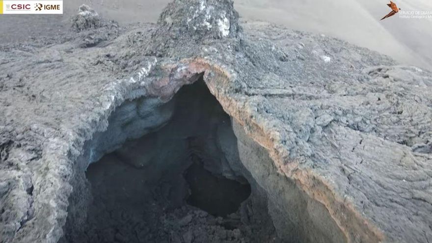 VÍDEO | Jameos recién creados, el asombroso espectáculo de ver el interior de un tubo de lava en La Palma