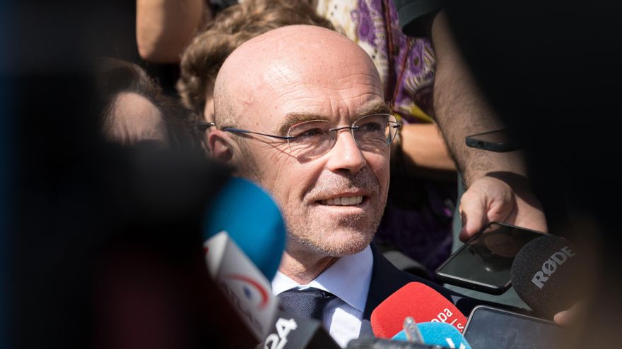 El líder de Vox en Bruselas, Jorge Buxadé, atiende a los medios de comunicación.