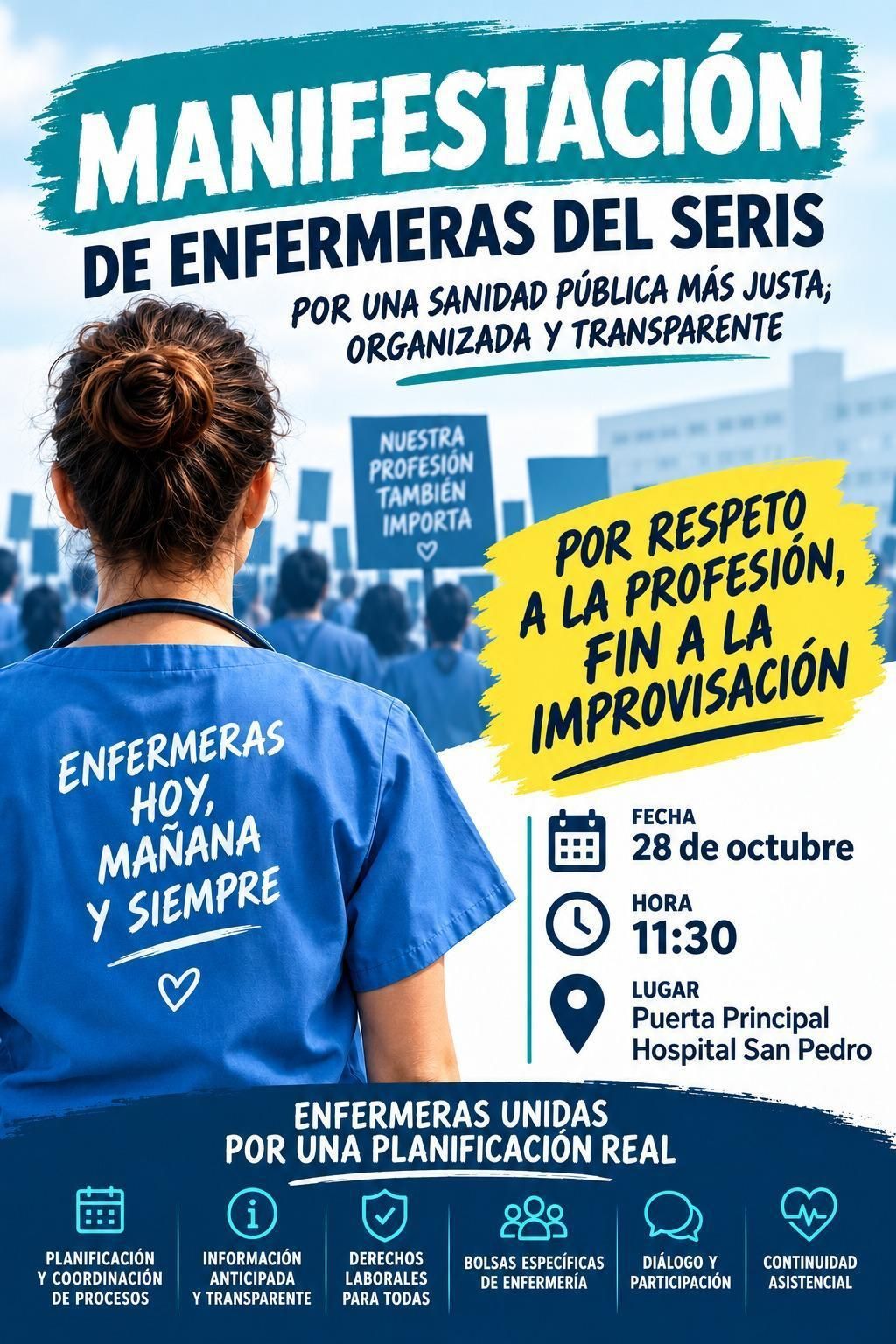 Cartel de la manifestación de las enfermeras