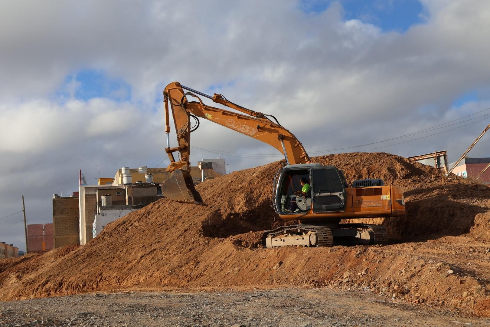 Trabajos en el desdoblamiento de Almatriche, en Las Palmas de Gran Canaria.