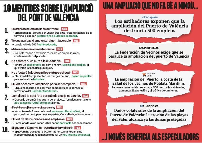 Una de les pàgines del díptic informatiu.