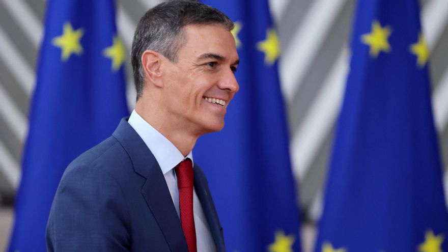 Pedro Sánchez llega a la cumbre de líderes de la UE en Bruselas, Bélgica.