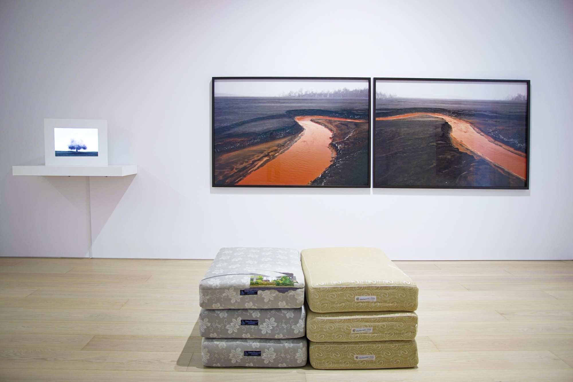 En la imagen, obras de la nueva exposición en 20/21 Espacio de Arte que se presenta el próximo 18 de enero con  creaciones de artistas de la talla de Gonzalo González, Ester Partegàs o Goldsworthy.