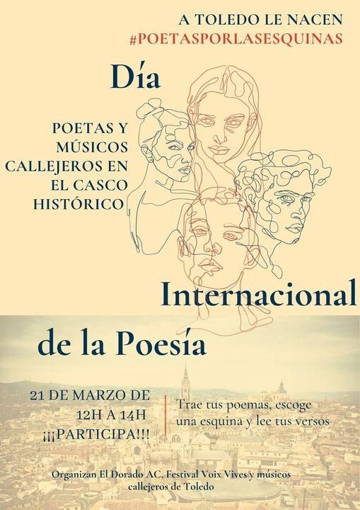 Cartel para celebrar el Día Internacional de la Poesía 2021 en Toledo
