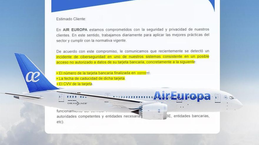 Air Europa pide a sus clientes que cancelen sus tarjetas de crédito tras un ciberataque