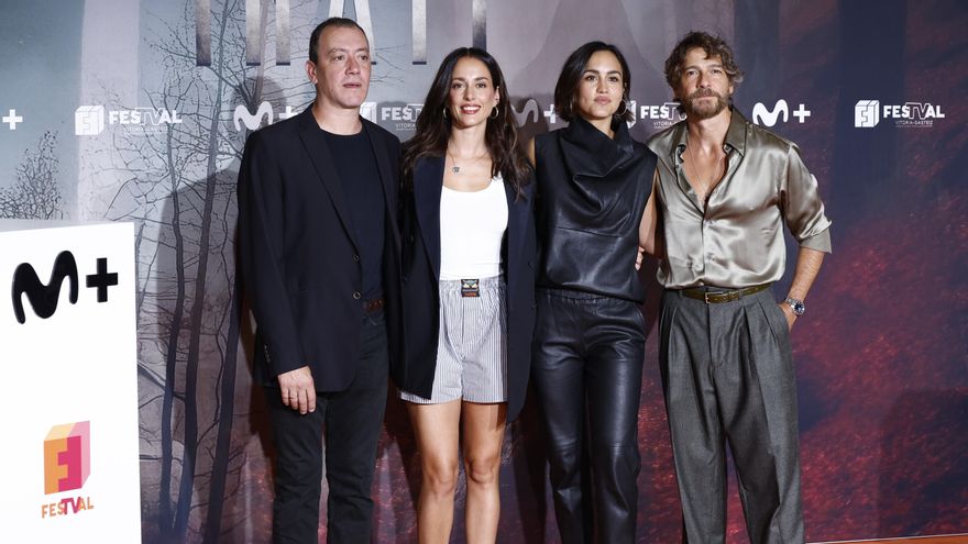 Roger Casamajor, Silvia Alonso, Megan Montaner y Félix Gómez en la presentación de 'La Caza. Irati'