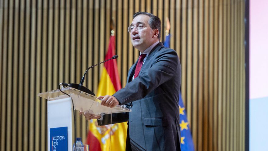 El ministro de Asuntos Exteriores, Unión Europea y Cooperación, José Manuel Albares, presenta la Estrategia de Acción Exterior de España 2025-2028, en la Sede Marqués de Salamanca, a 4 de septiembre de 2025, en Madrid (España).