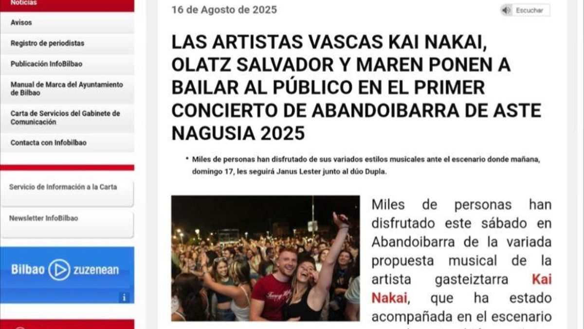 Una captura de pantalla de la crónica publicada en la web del Ayuntamiento.