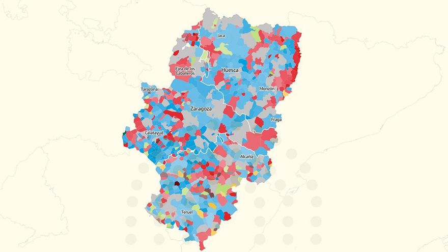 Los resultados de las elecciones en Aragón 2026, municipio a municipio