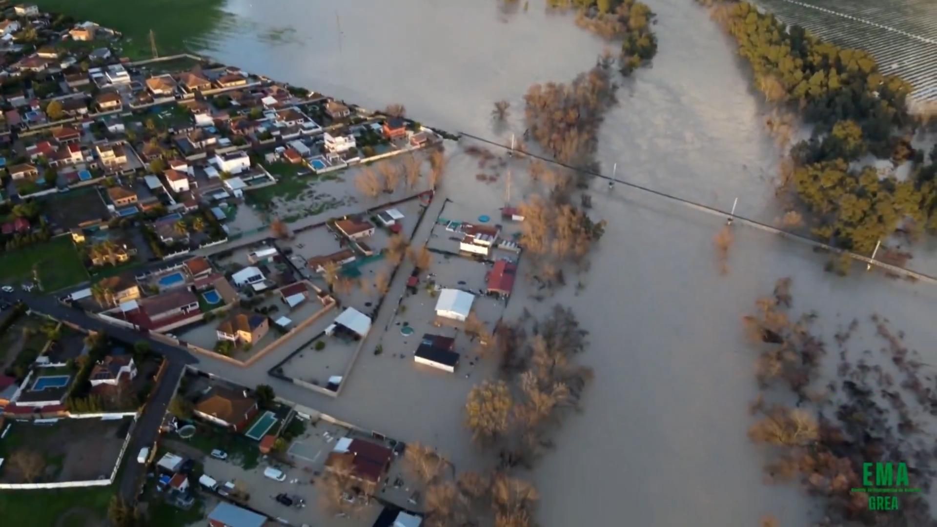 Imágenes aéreas de las parcelas afectadas por las inundaciones en Córdoba