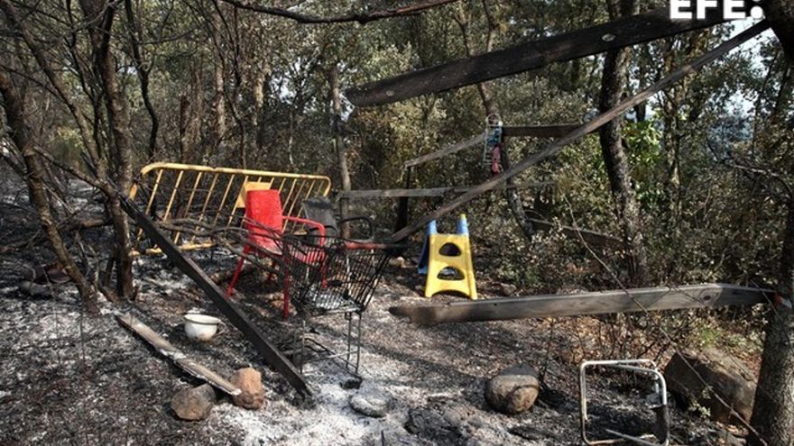 El incendio de Las Médulas afecta a castaños centenarios pero no daña sus minas romanas
