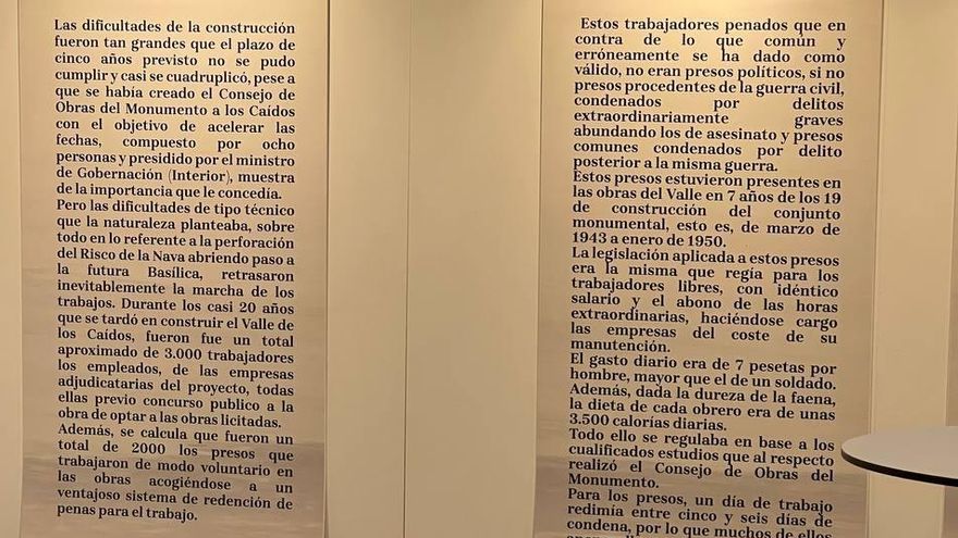 Paneles de la exposición en el Parlamento Europeo.