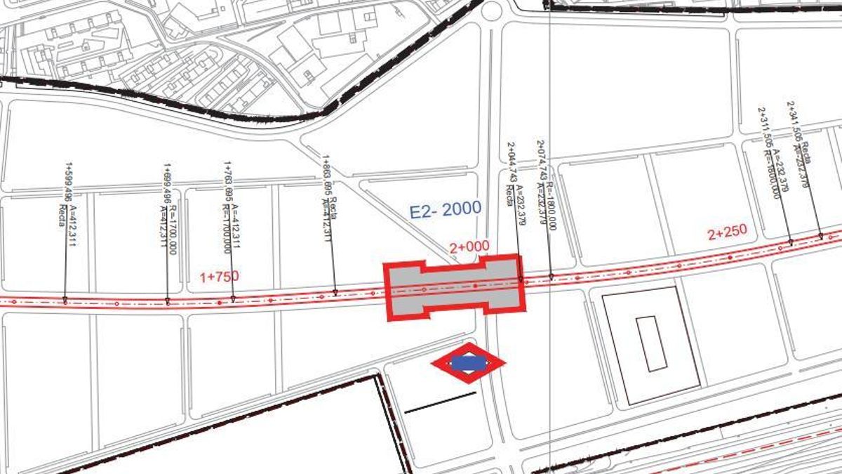 Ubicación aproximada de la estación Fuencarral Sur