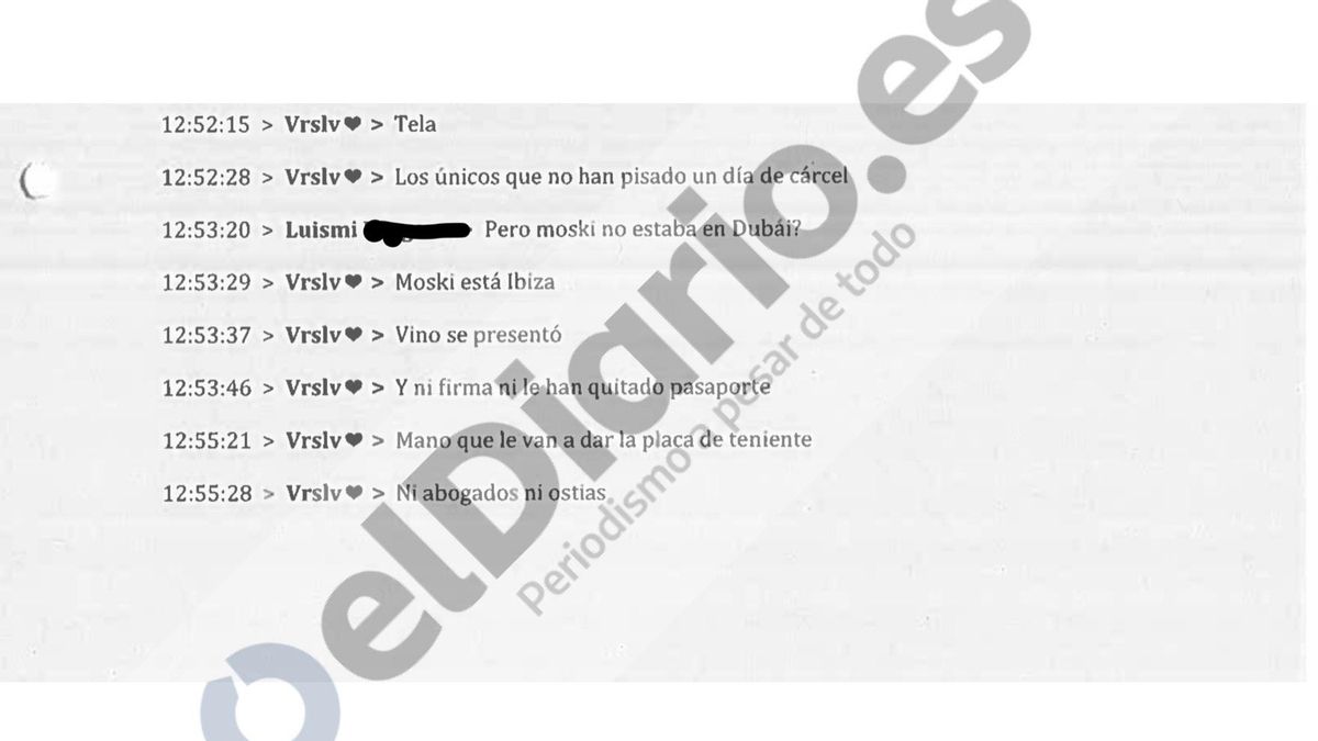Fragmento del grupo de WhatsApp analizado por la UDYCO.