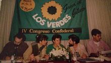 Miembros de Los Verdes reunidos en el IV congreso confederal de la formación, en Madrid.